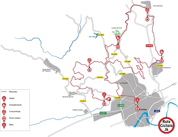 Recorrido de las etapas de la Andalucia Bike Race